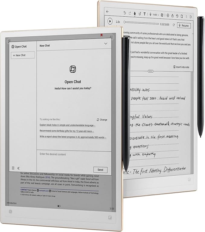 iFLYTEK AINOTE 2, 10.65" E-Ink Tablet, AI Note Taking Tablet with ChatGPT-5, Ultra-Thin 4.2mm Digital Notebook with Voice-to-Text, 16-Language Transcription, Handwritten-to-Text, Ideal for Work&Study