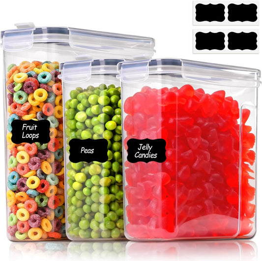 ComSaf Cereal Containers Storage Set (6L / 4L), Airtight Food Storage Containers for Pet Food Nuts,Cereal Dispenser for Kitchen Pantry Organization
