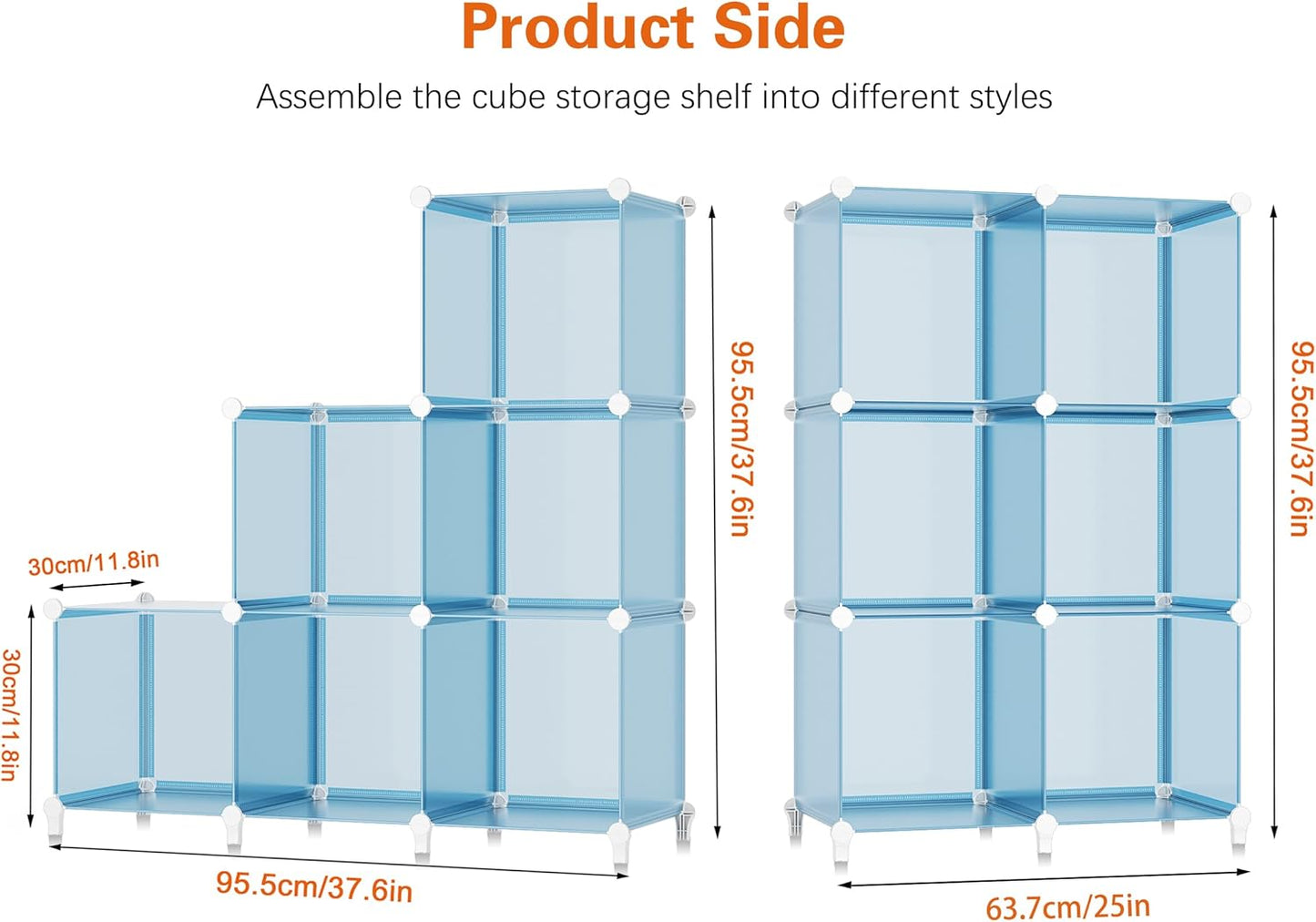 Portable Closet 6 Cube Closet Organizer and Storage Shelf Bookcase with Metal Hammer, Organizer Cabinet for Kids, Bedroom, Bathroom