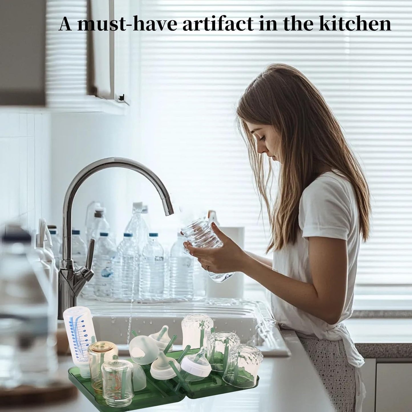 Travel Bottle Drying Rack Space Saving,Foldable Bottle Drying Rack with 16 Ribs,Portable Baby Bottle Drying Rack for Bottles,Breast Pumps and Other Feeding Accessories,Widely Used Daily Basis