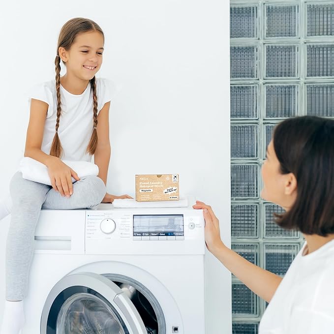 Poesie Magnolia Travel Laundry Detergent Strips 40 Sheets Liquidless Laundry Foam Sheet for Travel Dorm Home