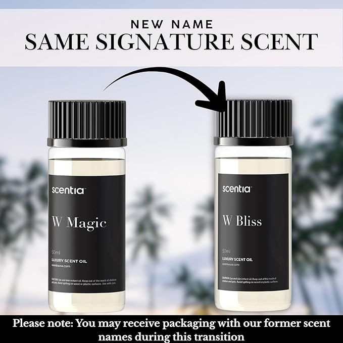 Scentia W Magic Hotel Diffuser Oil Inspired by 5-Star Hotel - 50 mL 1.69 fl oz - Fragrance Oil Blend Bergamot, Lemongrass & Jasmine for Aromatherapy Diffusers Humidifiers - Thanksgiving & Holiday Gift
