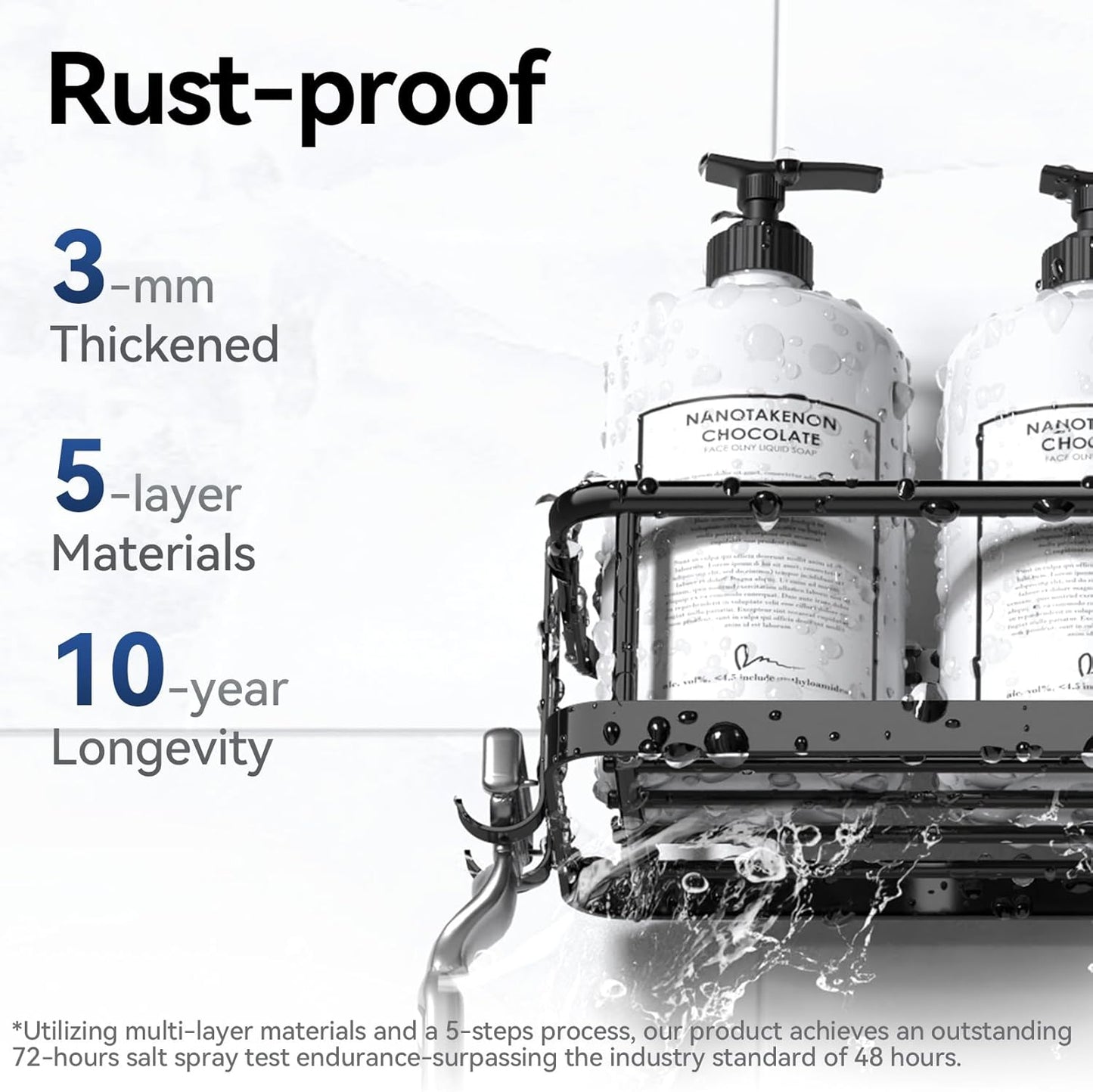 YASONIC Shower Caddy, Rustproof Shower Shelves for Inside Shower, No Drilling Bathroom Organizers and Storage, 6 Pack Large Capacity Bathroom Caddy for Kitchen & Home Decor-XXL Size