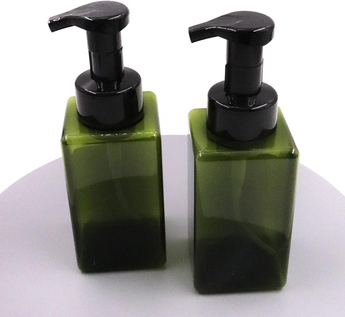 2 PCS-Foaming Soap Dispenser, Hand Soap Dispenser, Refillable Foam Liquid Hand Soap Empty Plastic Pump Bottle Container for Bathroom Vanities, Kitchen Sink, Hospital, Clinic（17 oz ） (Green)