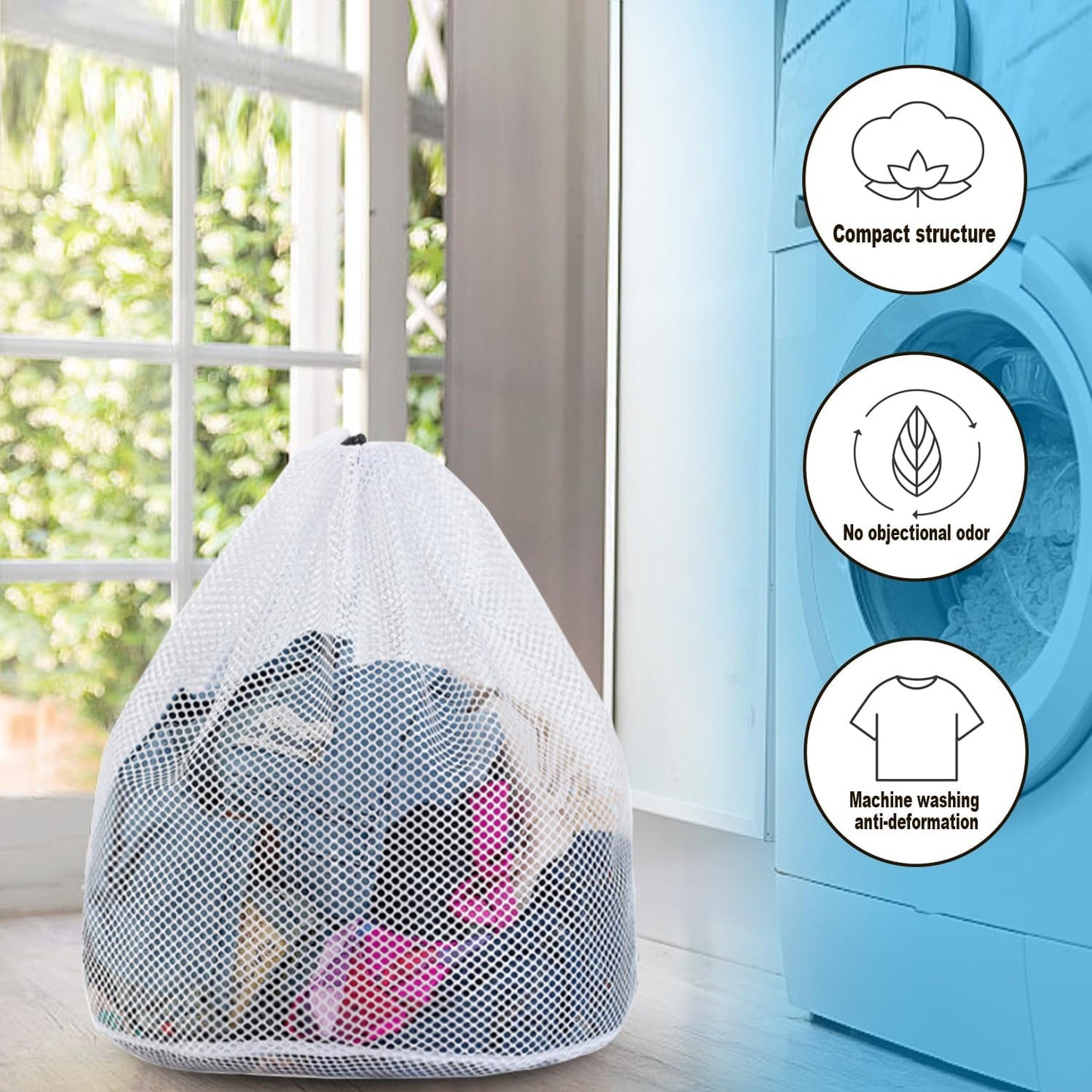 Extra Large Mesh Laundry Bags Washing Bag 2Pack Delicates Bag and Pull net style Laundry Bag Jumbo for Washing Machine Large Mesh Bags for Blankets, Bedding, Coats, Toys (2PCS-XXXL)