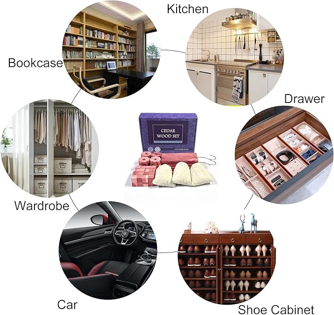 Cedar Space Cedar Blocks for Clothes Storage, 100% Aromatic Red Ceder Blocks, Cedar Planks, Cedar Accessories for Closets Storage, 72 Pcs