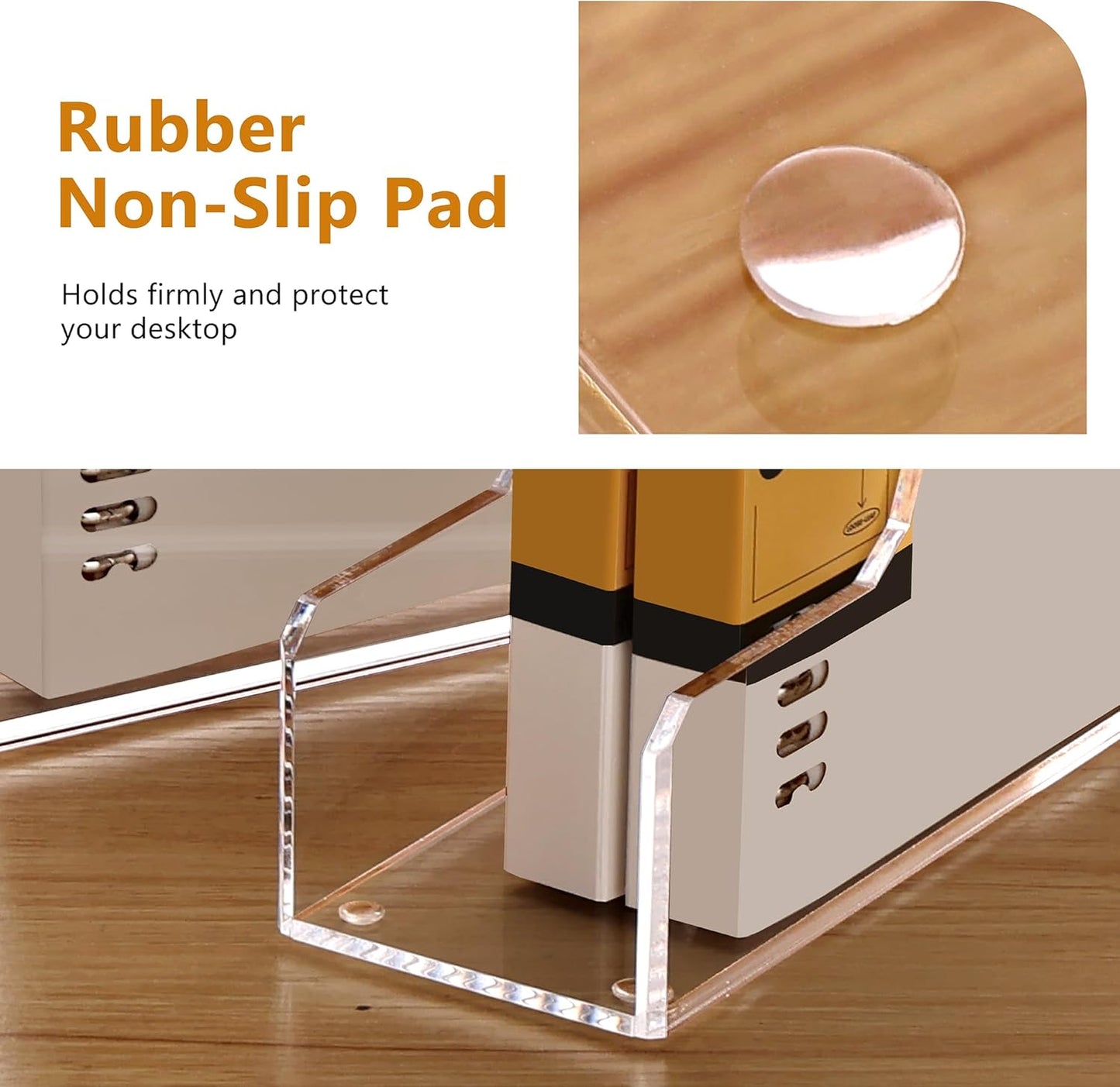 SANRUI Acrylic File Organizer, Clear Desk Organizer and Storage Bins Holding for Folders, Binders, Notebooks, Envelopes, Multi-purpose Magazine File Organizer for Home Office, 2 Pack