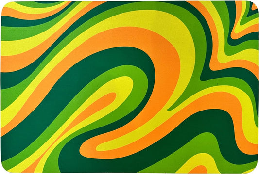 Large stone kitchen countertop drying mat, instant drying stone mat, foldable water-absorbent diatomaceous earth drying mat for kitchen plates, cups, (Geometry, 24*16)