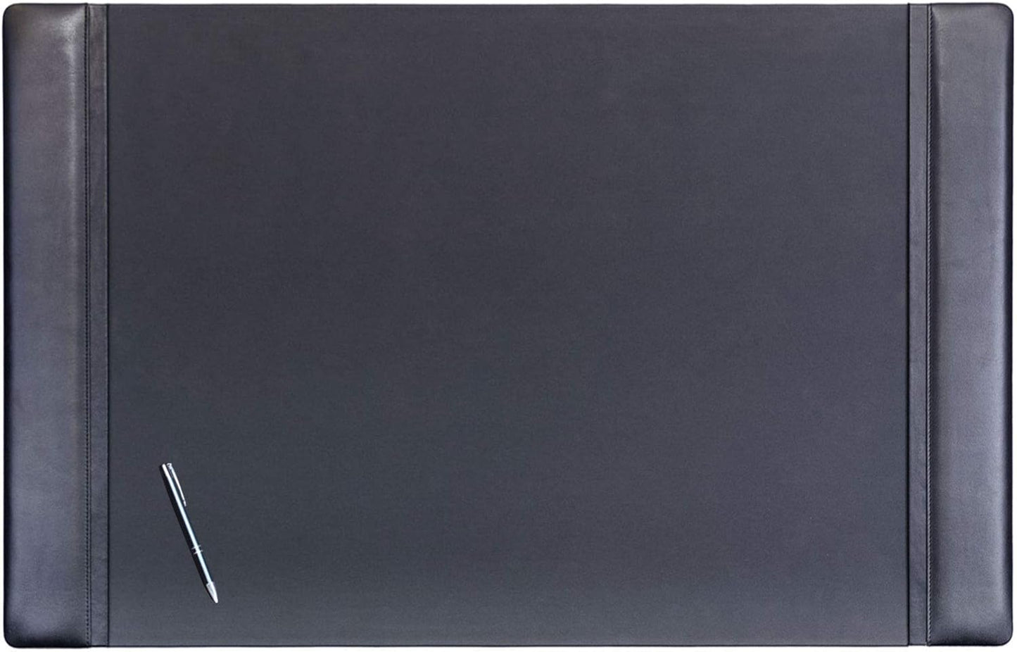 Dacasso Black Leather 38" x 24" Side-Rail Desk Pad