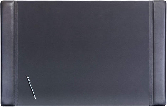 Dacasso Black Leather 38" x 24" Side-Rail Desk Pad