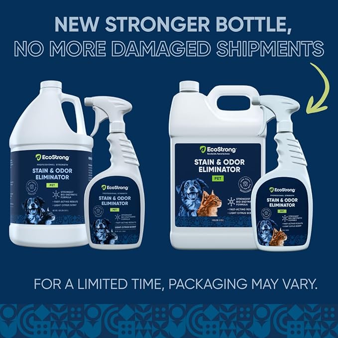 Eco Strong Pet Stain and Odor Remover - Cat Urine Enzyme Cleaner Destroyer, Urine Destroyer for Dogs, Pet Urine Enzyme Cleaner - 160 Oz