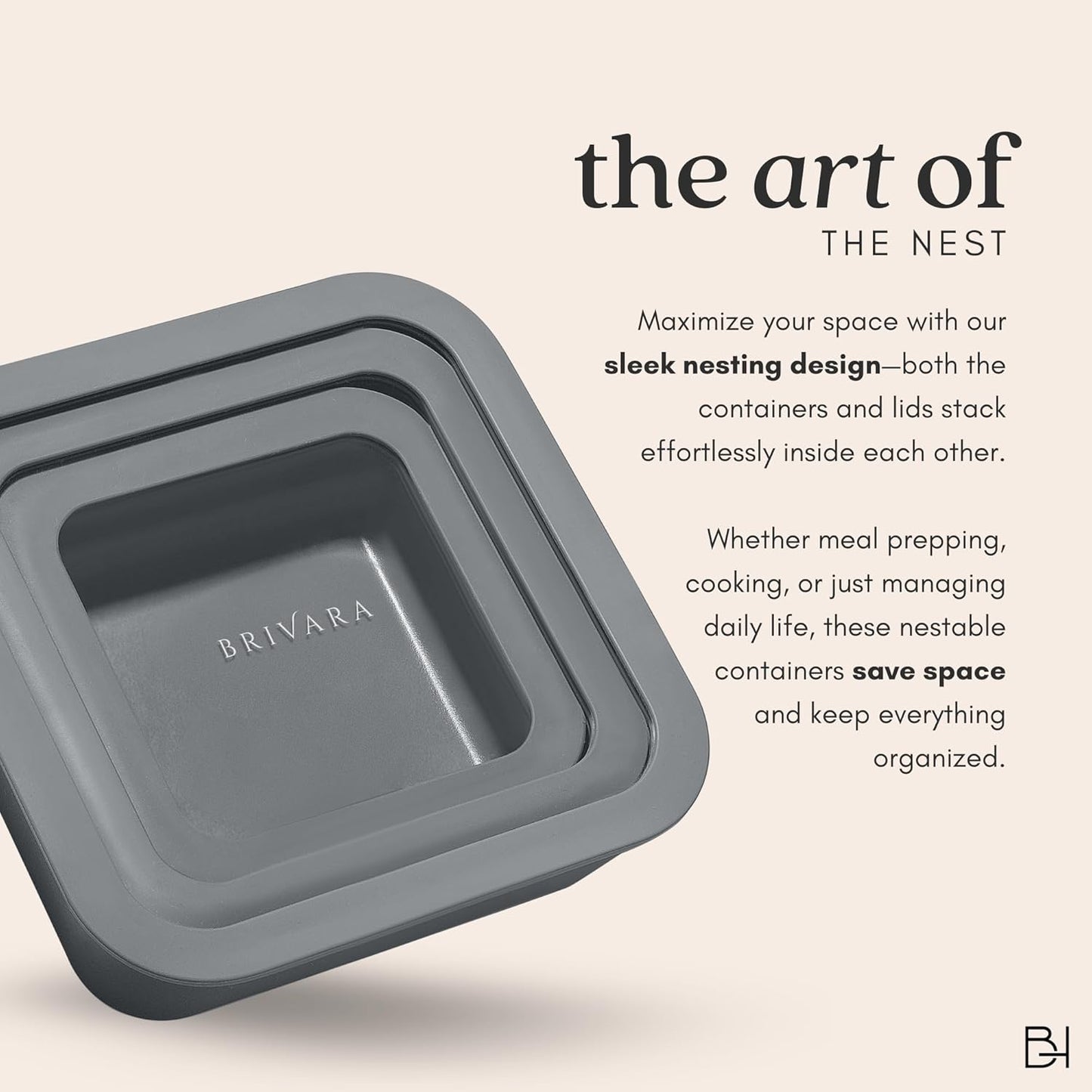 Ceramic Coated Glass Food Storage Container | No PTFE, PFOA, PFAS, and BPA | Reusable Non Toxic Meal Prep Container with Glass Lid | Easy To Store | 3 Cup Rectangle [Smoke]