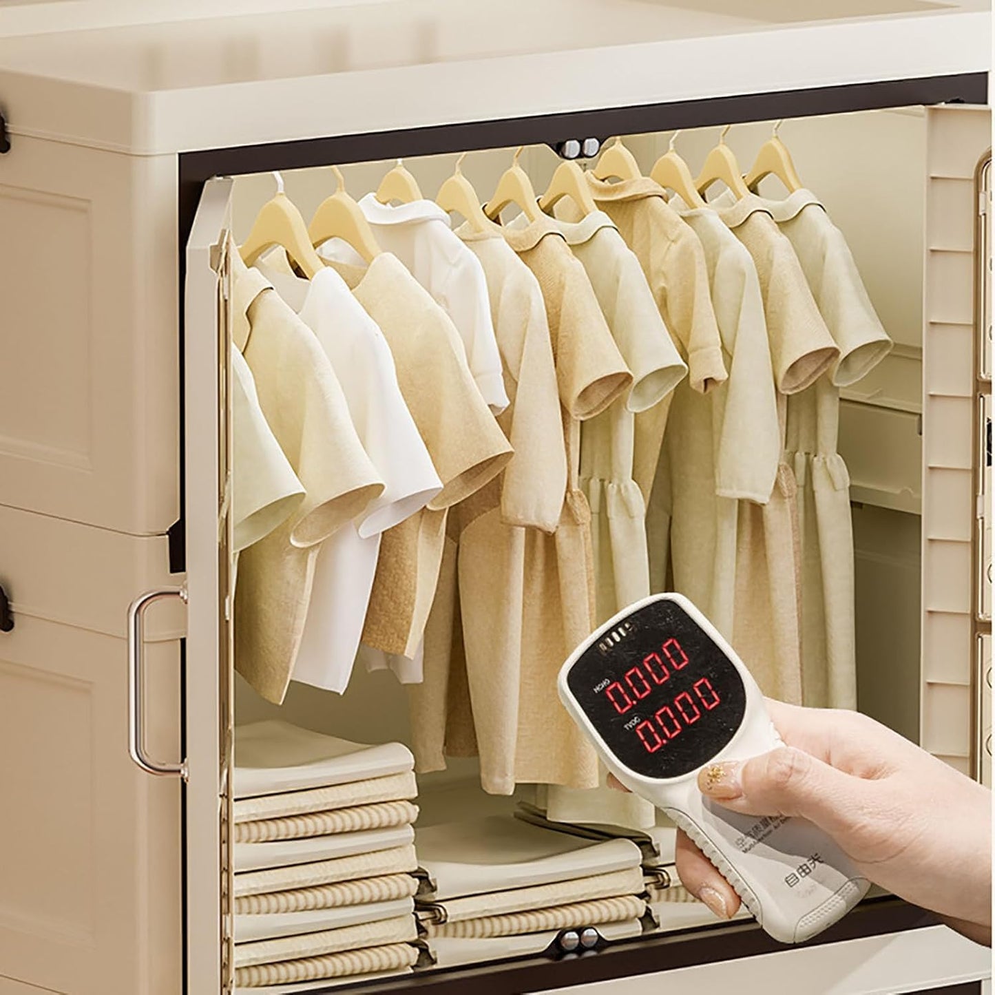 SunSettler Collapsible Plastic Storage Bins with Lid, Folding Storage Cabinets, Stackable Cabinets with Wheels, Stackable Closet Organizers for Home and Office Dorm Organizer Essential