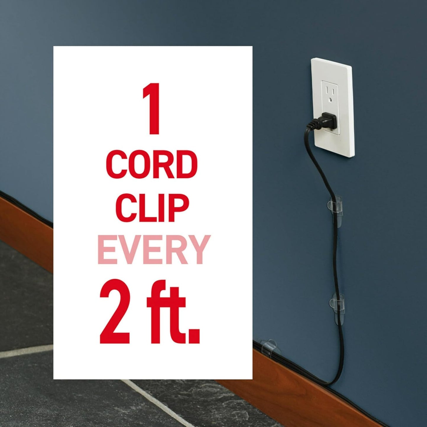 Command Round Cord Clips, Damage Free Hanging Cable Clips, No Tools Wall Clips for Hanging Electrical Cables, 13 Clear Cord Clips and 16 Command Strips