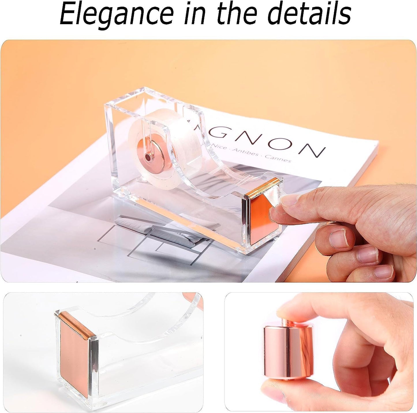 Desk Organizers and Accessories Set with 360-Degree Rotating Pen Holder, Acrylic Stapler, Tape Holder, Staple Remover, Binder/Paper Clips Kit, Scissor and 1 Box of Staples