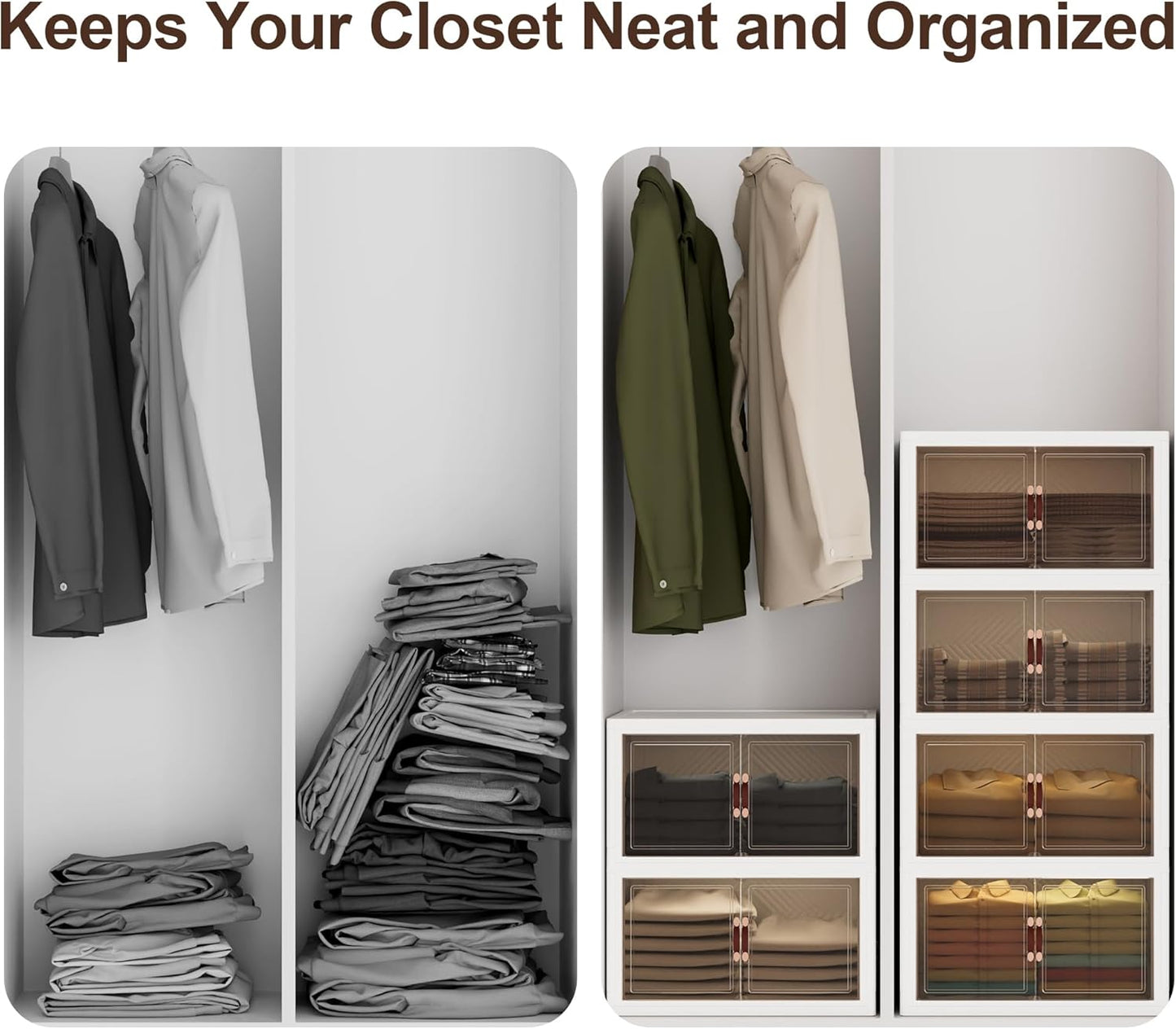 JOYMOOP Foldable Storage Cabinet Top Cover, Fits XL Storage Boxes, Durable, Easy to Install, Dustproof and Waterproof, White