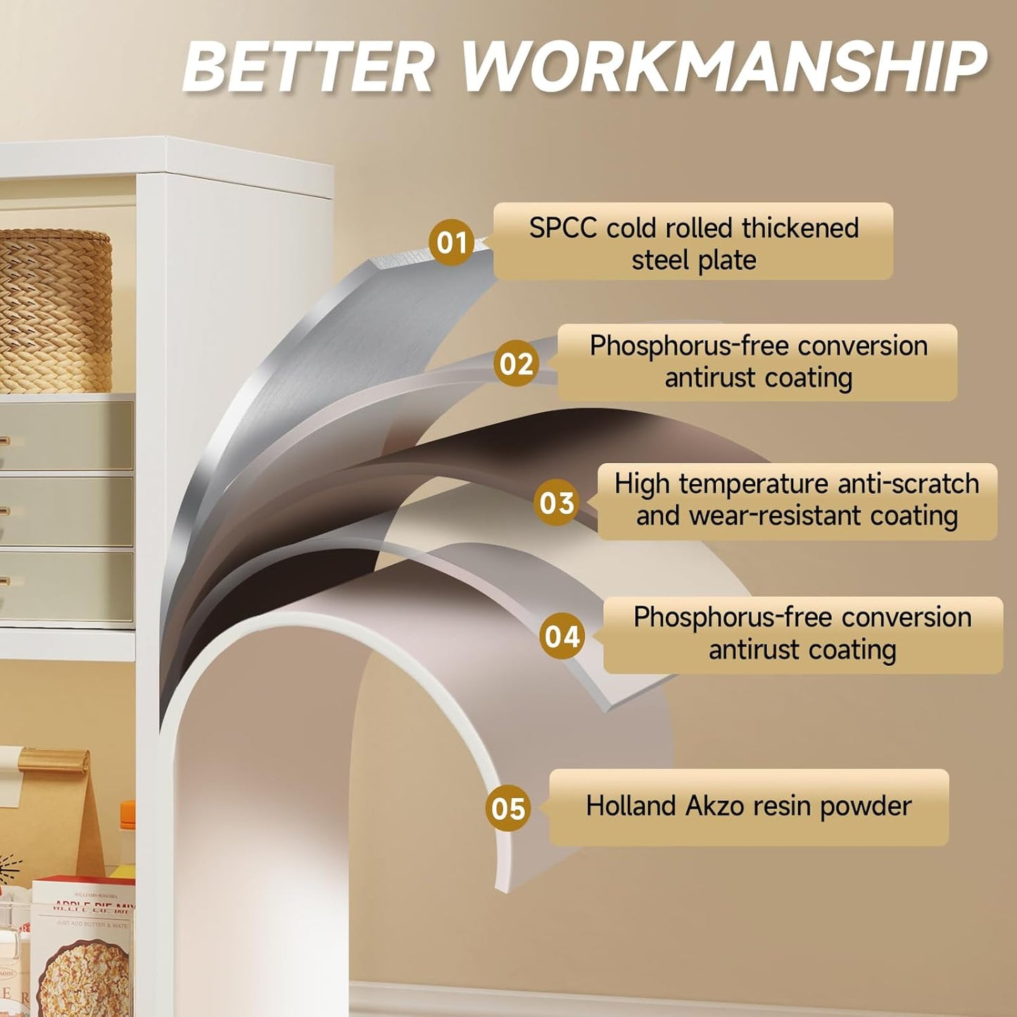 4 Cube Book Shelf - High-Strength Steel Cube Storage Organizer with Open Display Shelves for Living Room