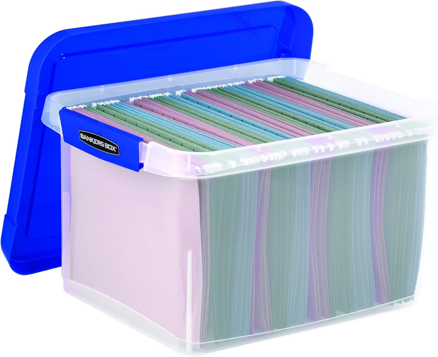 Bankers Box Heavy Duty Plastic File Box with Hanging Rails, Letter/Legal, 1 Pack (0086205)