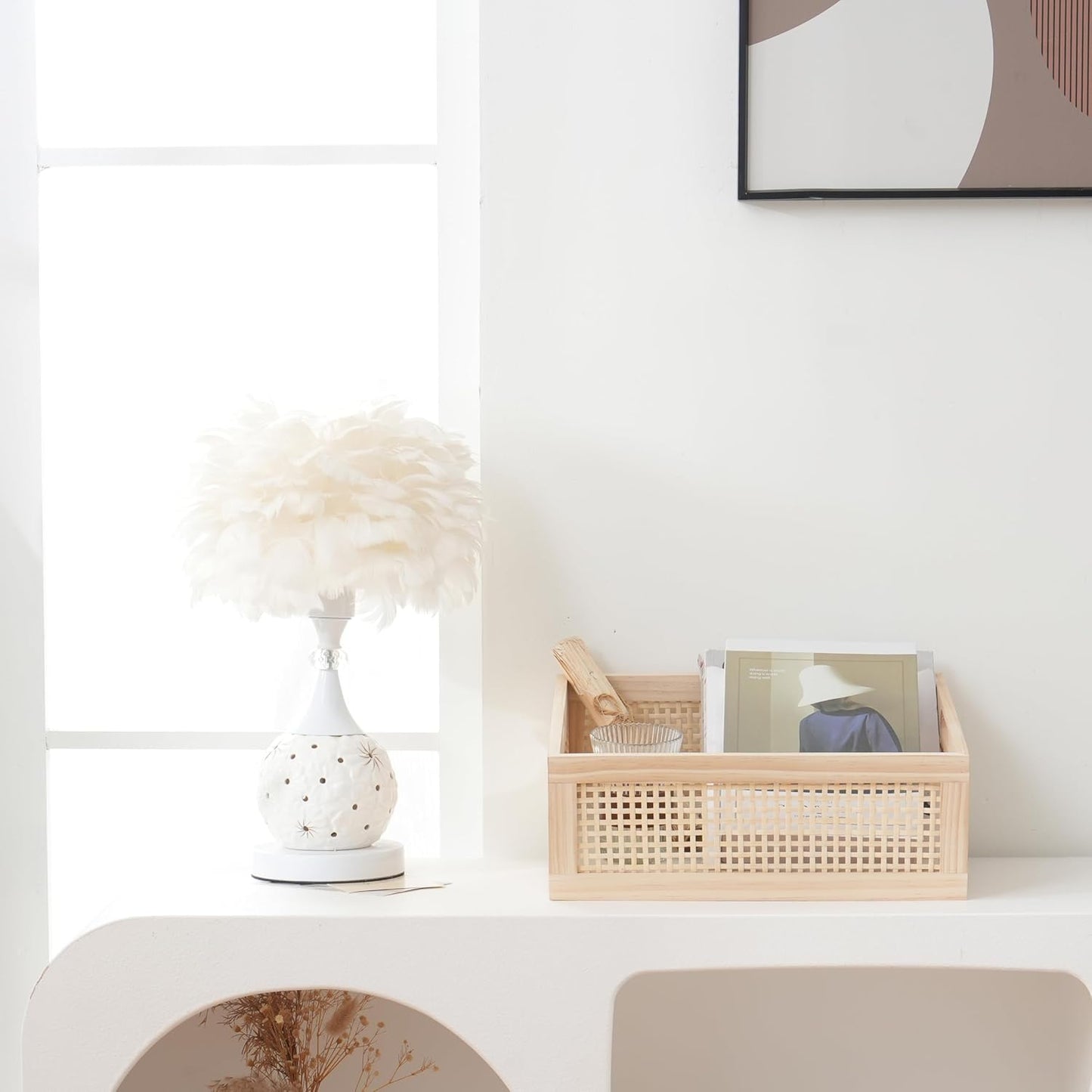 Rectangular Wood Storage Basket, Natural Pine and Bamboo – Fits 13’’ Cabinets, Eco-Friendly Organizer for Home Décor