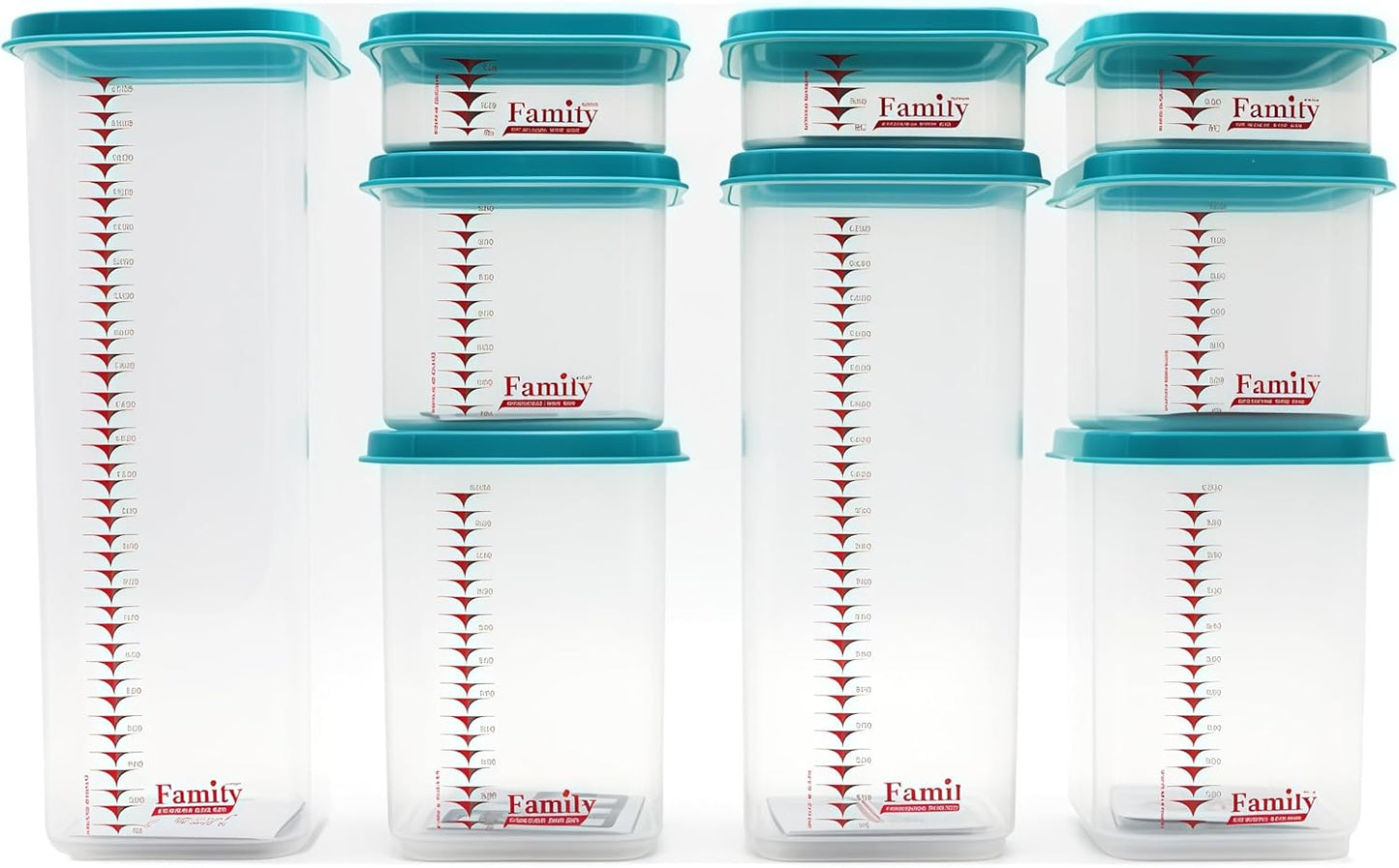 Airtight Food Storage Container With Lids 9PCS Family Set, BPA-Free Food-grade Plastic Stackable Leak-proof Kitchen Pantry Organizers for Pasta, Nuts, Dry Goods, Snack,Modular Design (Blue)