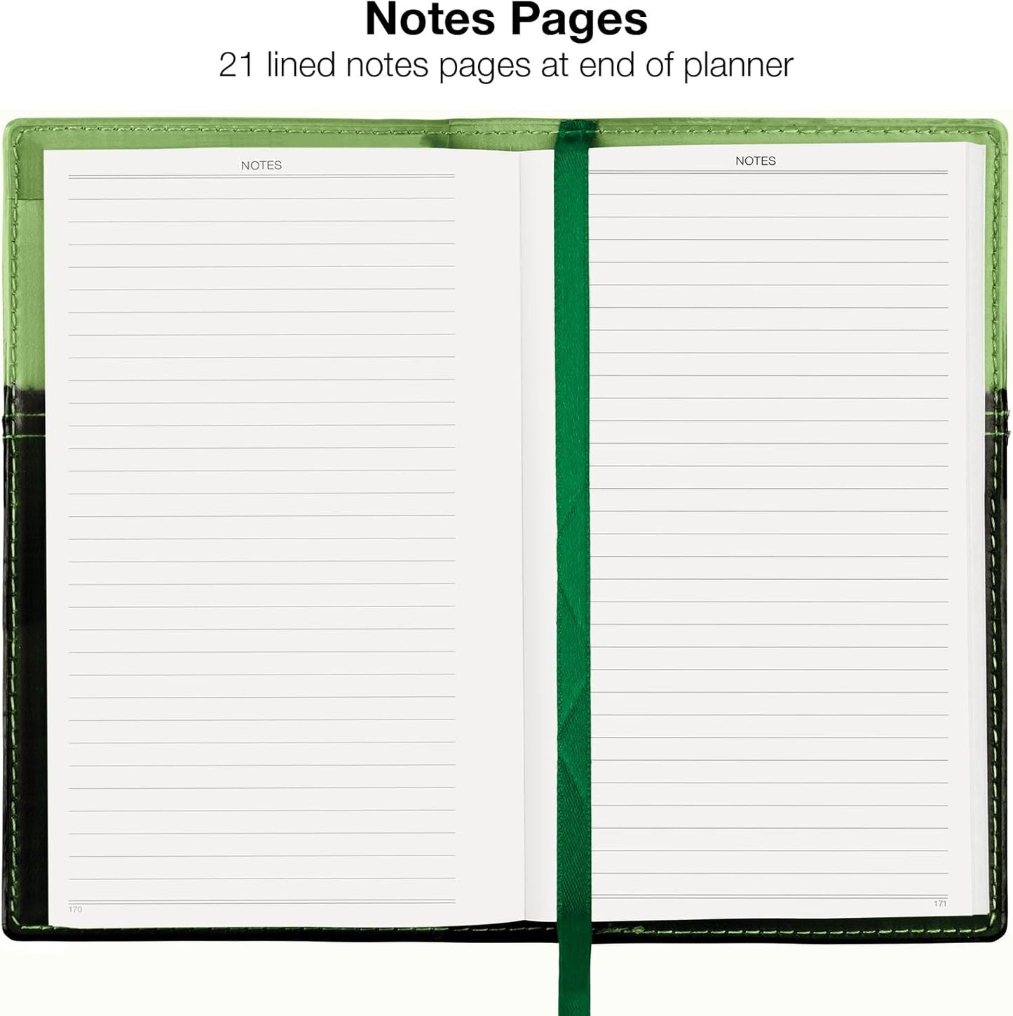 2026 Pocket Planner/Pocket Calendar, 3.5"x6": Includes 14 Months (November 2025 - December 2026) / 2026 Weekly Planner/Weekly Agenda/Monthly Calendar Organizer (Green/Black)
