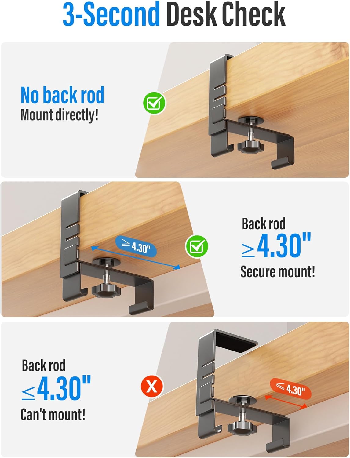 [Upgraded] Large Under Desk Cable Management Tray, Cinati Cable Management Under Desk No Drill, 42" Fabric Cord Hider for Wire Organizer, Cord Organizer for Office, Home - Supports Up to 30lbs Black