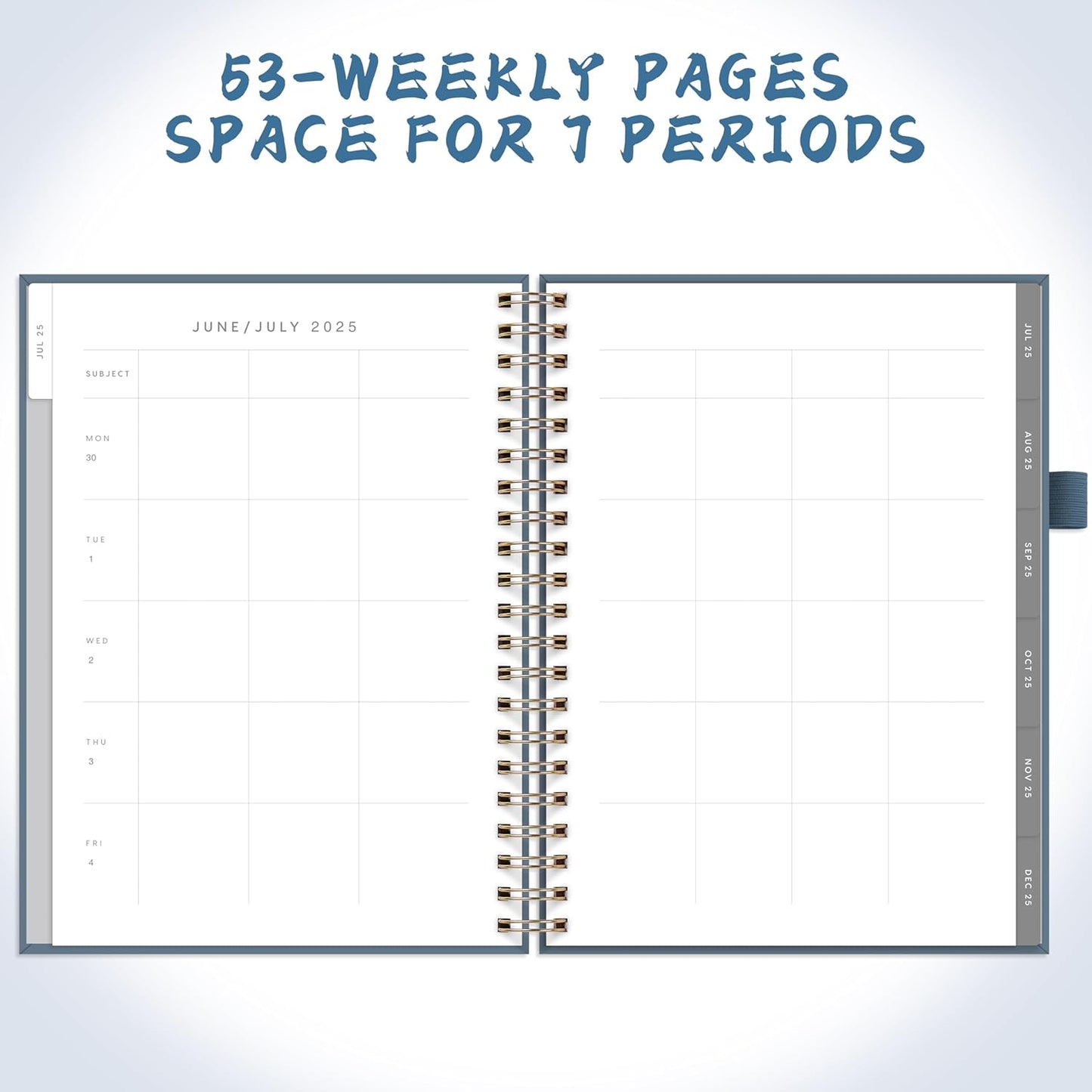 And Per Se Teacher Planner 2025-2026 Academic Year -Teacher Lesson Planner from July 2025 to June 2026, 8.5" x 11", Weekly & Monthly Planning for Teachers with Monthly Tabs, Stickers (Stone Blue)