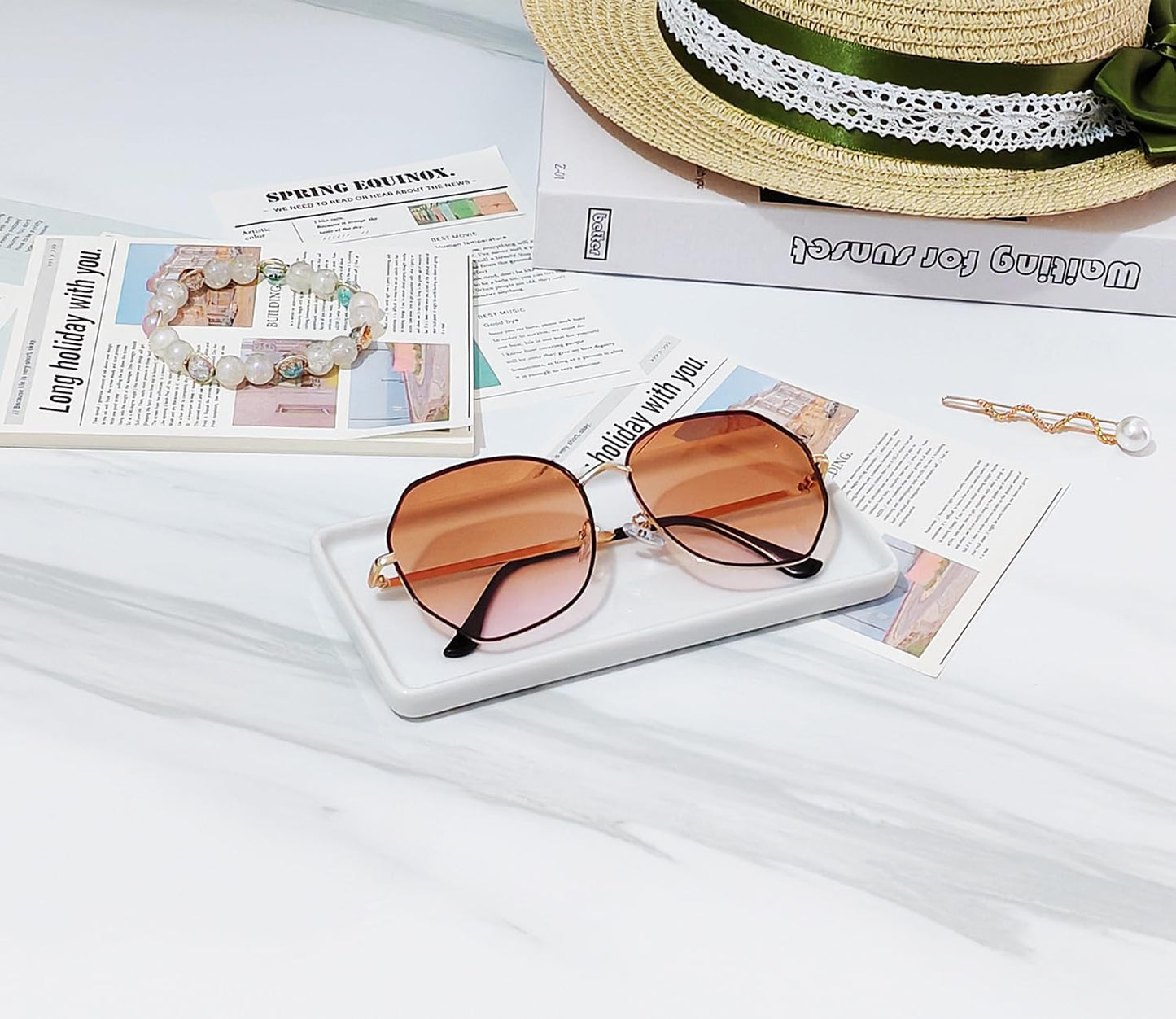 6.4" Porcelain Small Bathroom Tray, Ceramic Countertop and Vanity Tray for Cosmetics, Perfume, Jewelry, Candle - Kitchen Soap Tray for Kitchen Counter (White)