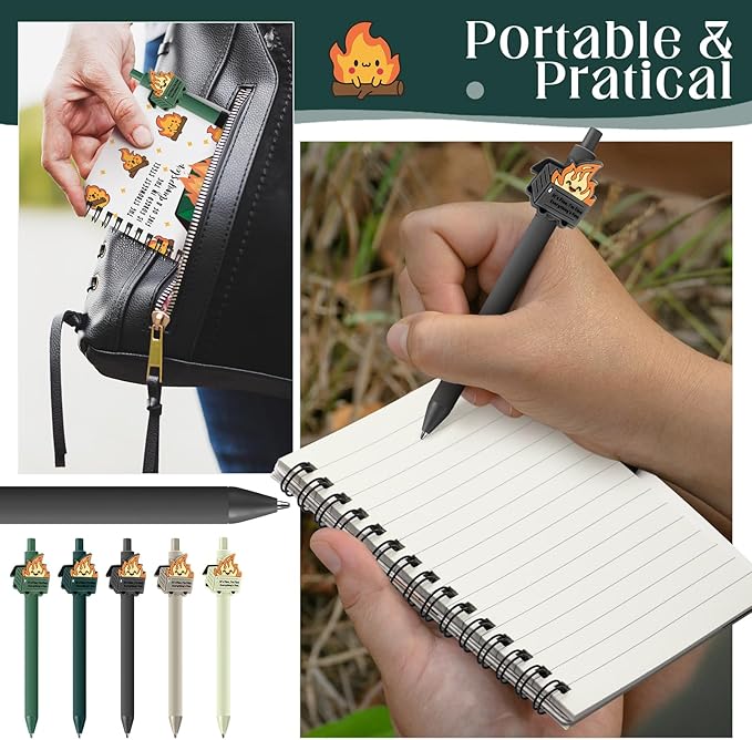 40 Pcs Dumpster Fire A6 Notebooks Pens Bulk Boss Day Inspirational Funny Gift Set with Saying Dumpster Fire Notepad Ballpoint Pen Dispatcher Employee Appreciation Gift (Green)