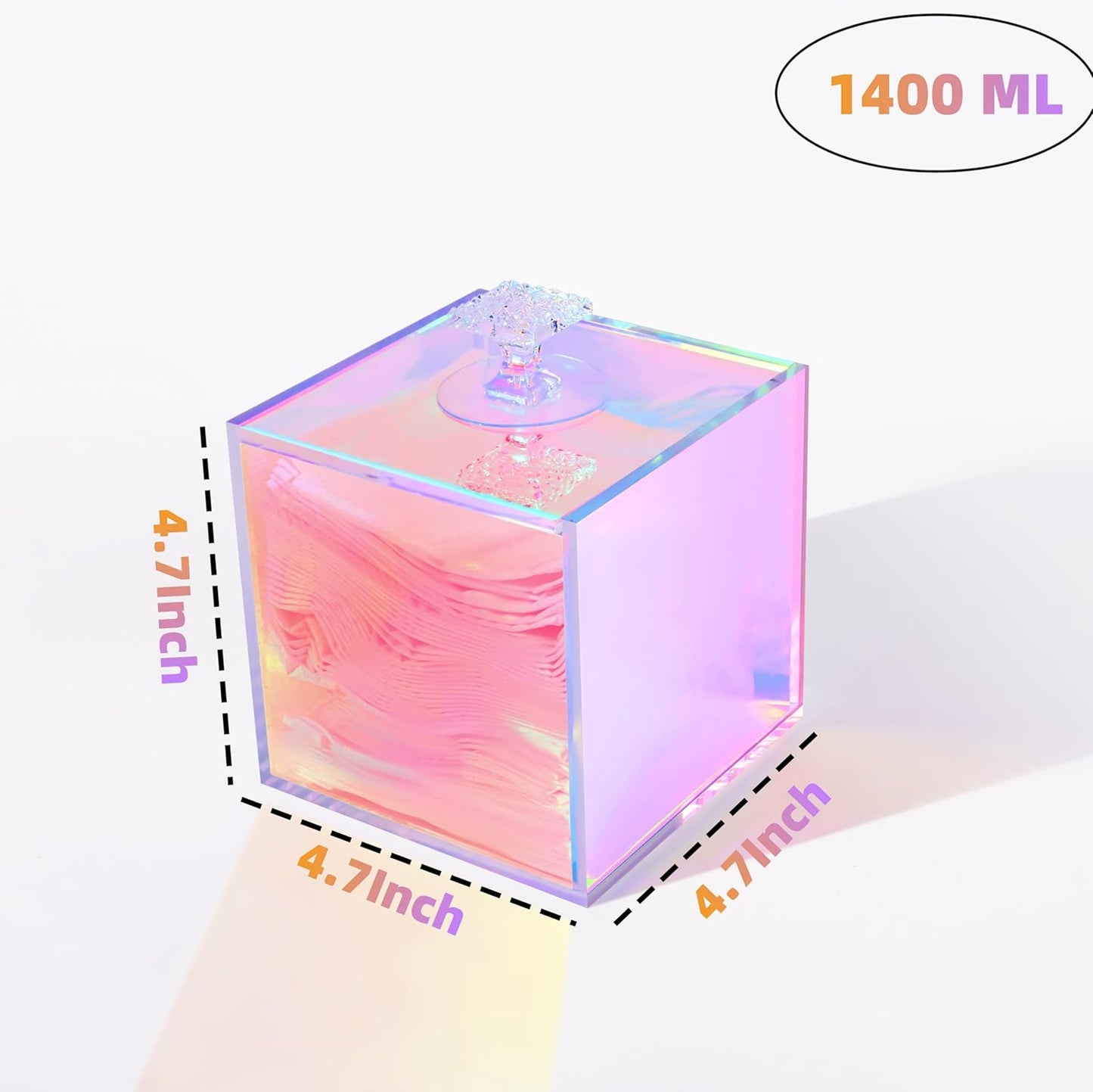 Acrylic Box Clear Square Cube with Hinged Lids Transparent Display Storage Box Coffee Pod Holder Organizers Accessories