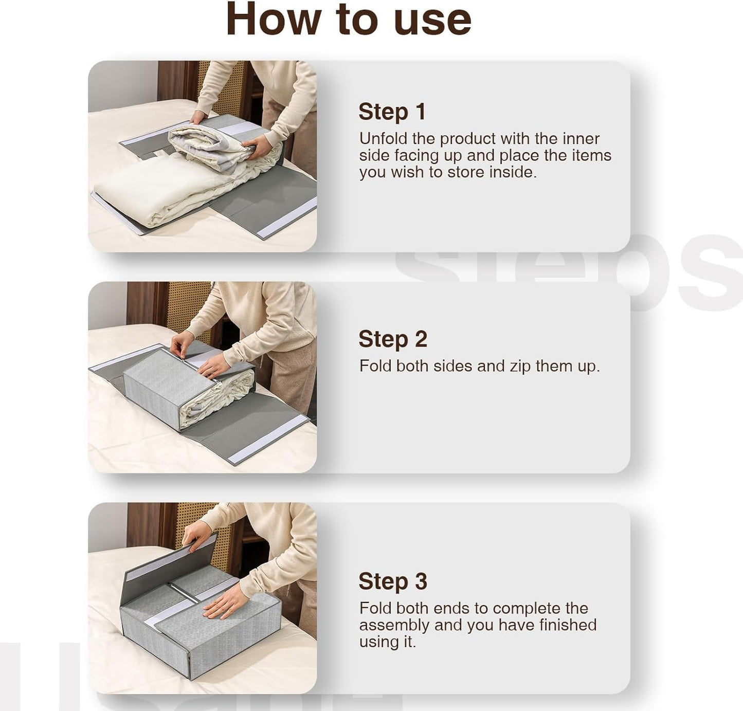 DIMJ Bed Sheet Organizers and Storage 6 Pack - Foldable Sheet Organizer for Linen Bedding Storage Box for organization, Sheets Set Holder for Blanke, Towel (King & Queen Size), Blended Grey