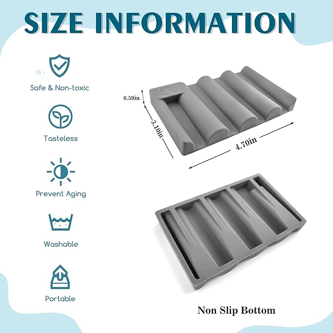 Silicone Soap Dish with Wave Design, Non-Slip, Quick-Drying, Perfect for Bathroom, Kitchen, and Sink Areas (1, Grey1)