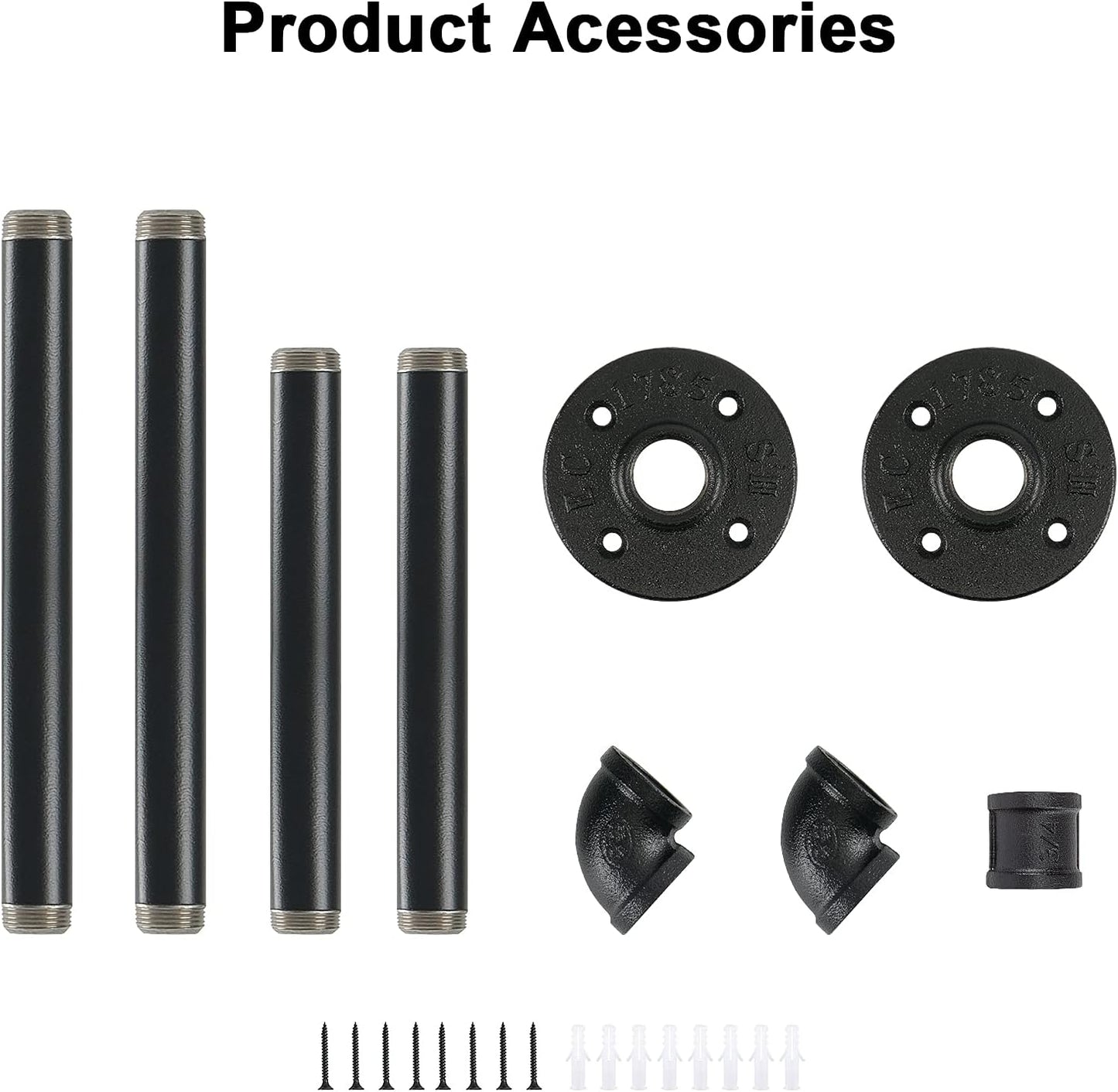 Industrial Iron Pipe Clothes Hanging Bar DIY Wall-Mounted Garment Rack Heavy Duty Clothing Rack for Bedroom, Laundry Room, Closet Storage (Black 28 inch)