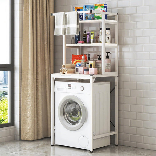 Gdrasuya10 White Over The Washer & Dryer Storage Shelves, 3 Tier Washing Machine Storage Shelf Utility Rack Standing Laundry Storage Shelf Organizer Save Space for Laundry Room