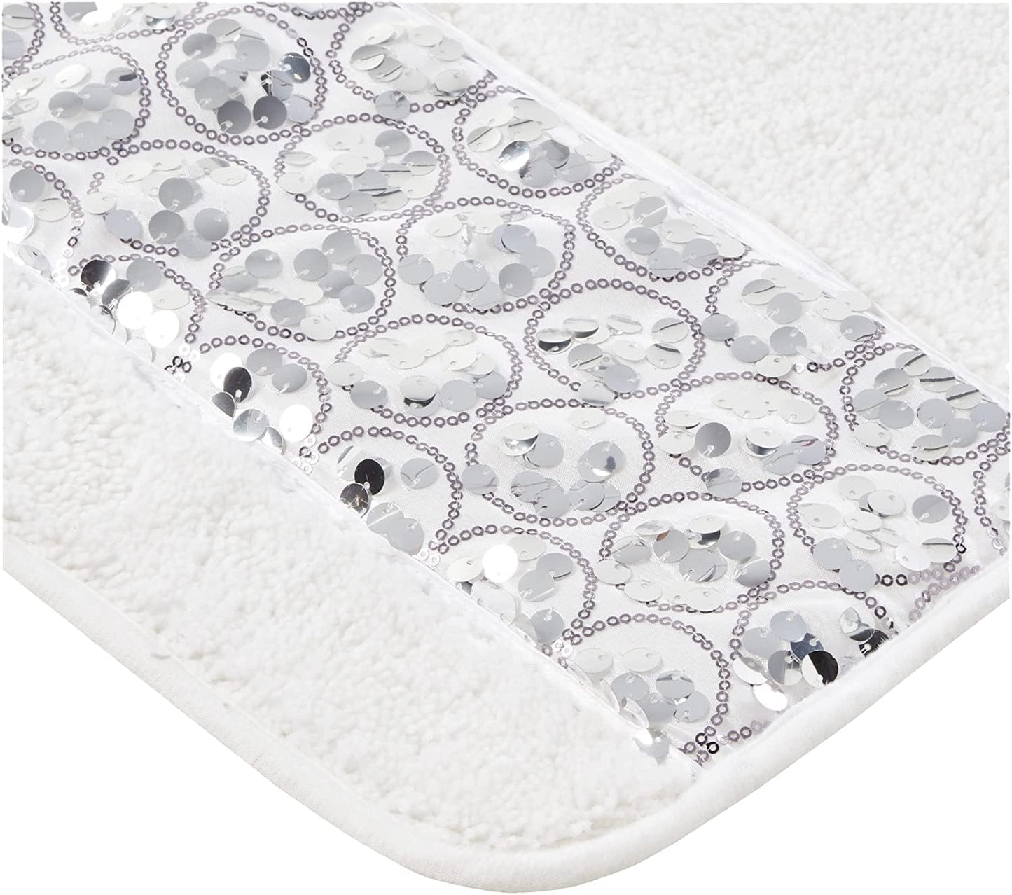 Zahari Home Sinatra Modern Bathroom Rug Classic Luxury Bath Rug Contemporary Decor Stylish Bath Mat for Shower Unique Design White Bathroom Rug Bath Shower Tub Decor Bling