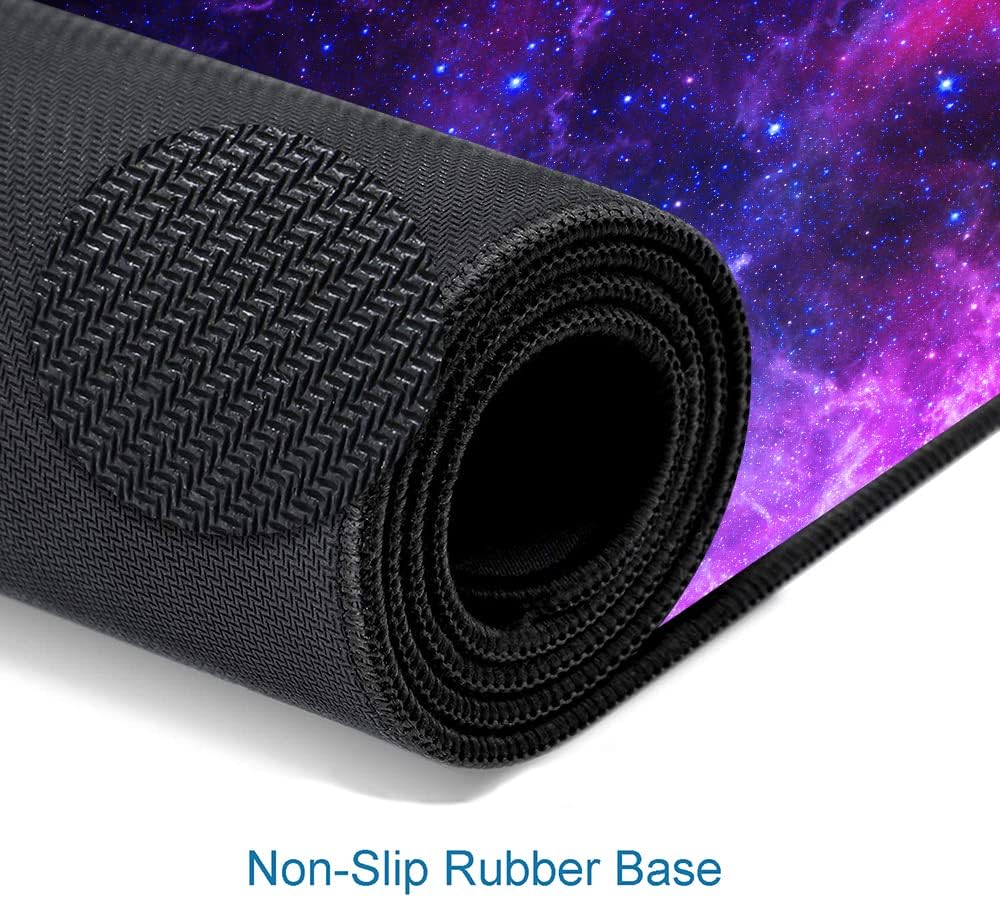 Gaming Mouse Pad, Large Mouse Pads for Desk, Non-Slip Rubber Base Mousepad, Keyboard Mouse Mat Desk Pad with Stitched Edges, 31.5x11.8 inch Galaxy