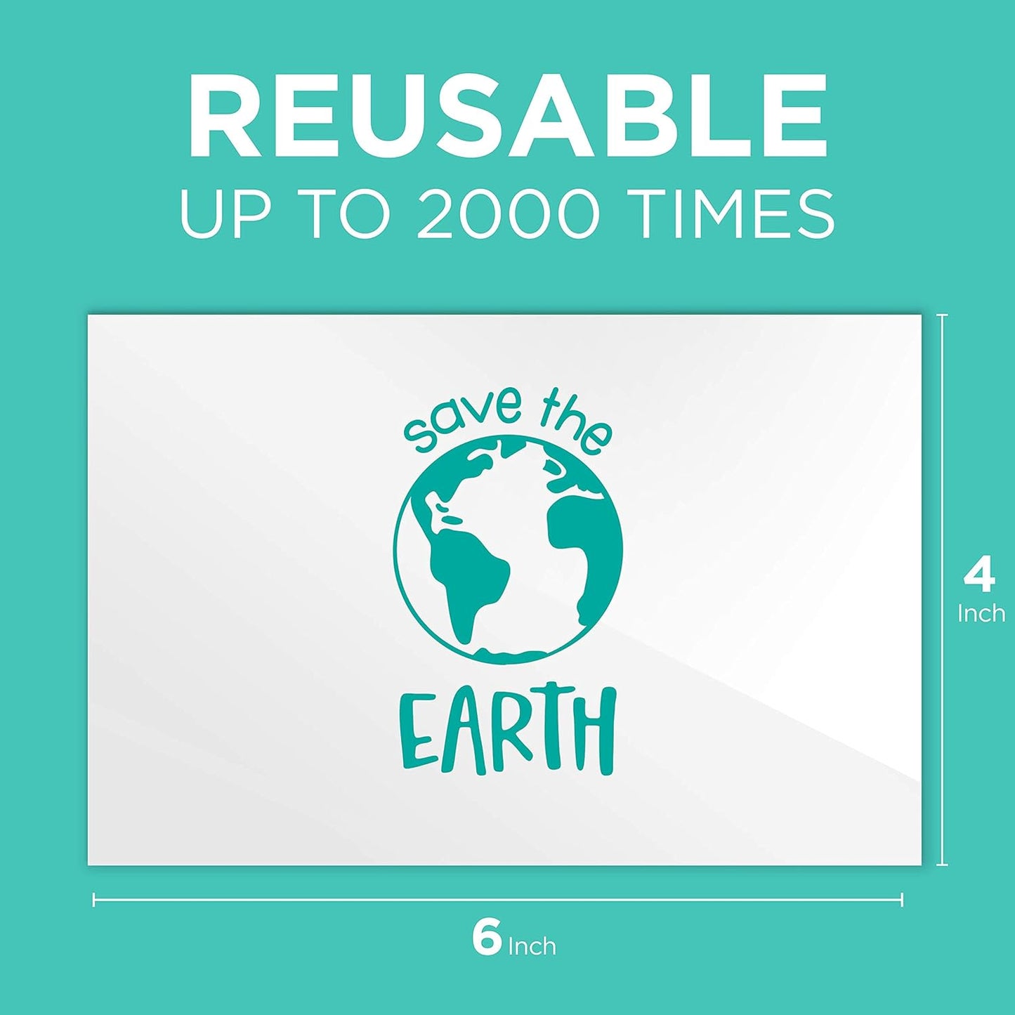 Dry Erase Sticky Notes - 10 Pack of 4x6 Inch; Adhesive Free Reusable Whiteboard Stickers for Smooth Surfaces; No More Paper Post Notes - Reusable Home and Office Product (White, 4 x 6)