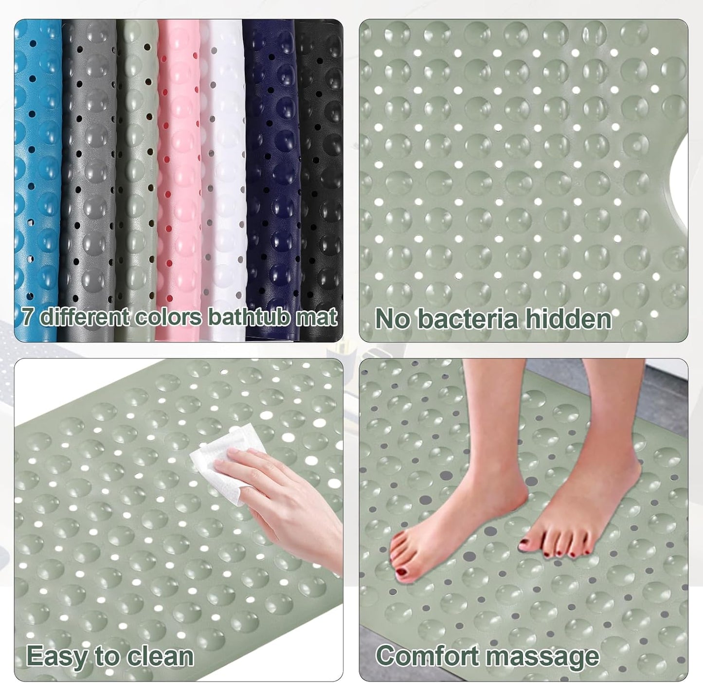 26PC Bathroom Accessories Set - Gorgeous Sage Green Bathroom Set, Bathroom Accessory Set, Shower Curtain Set with Bathtub Mats for Shower Tub, Trash Can & Soap Dispenser