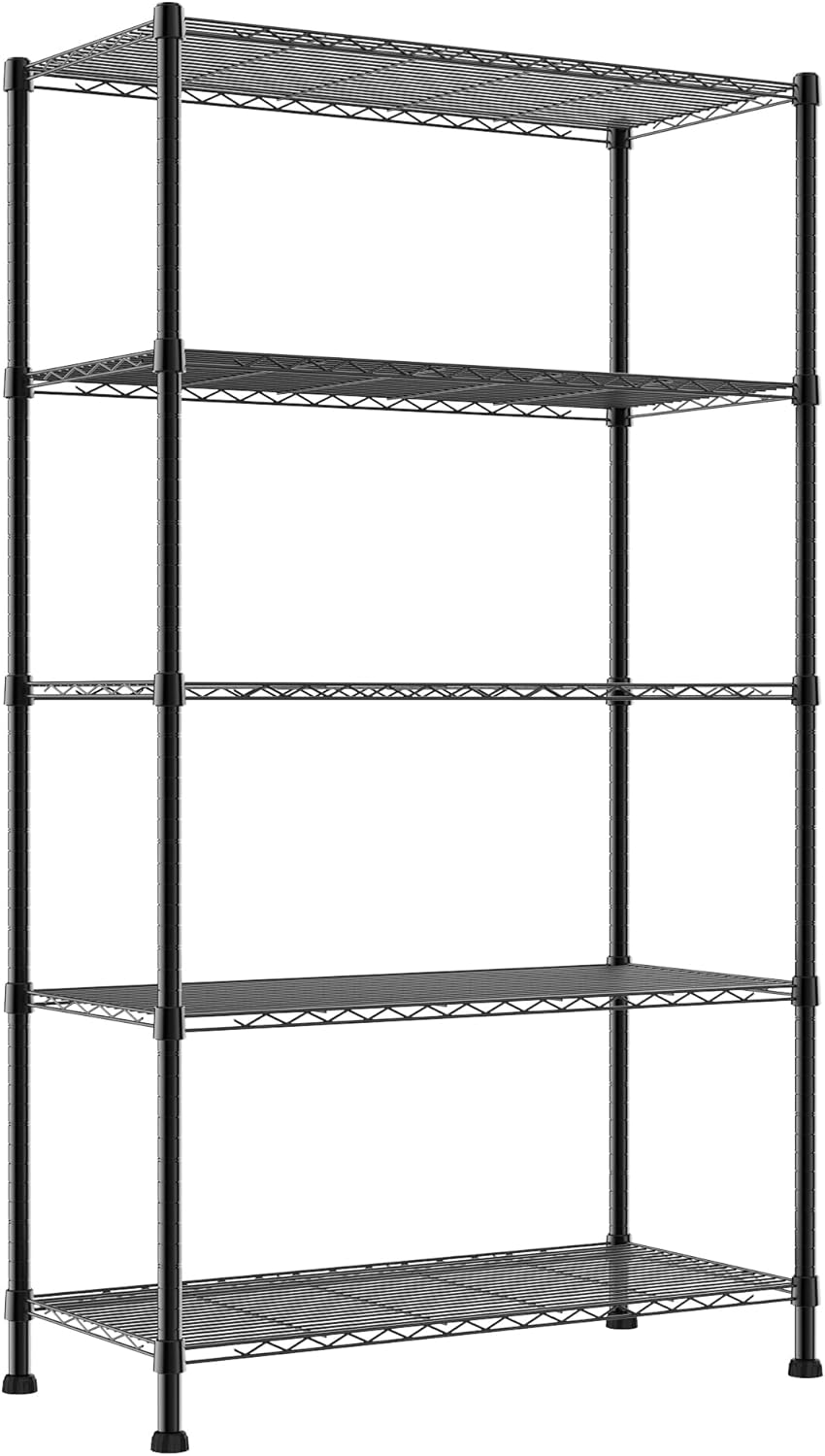 REGILLER 5-Wire Shelving Metal Storage Rack Adjustable Shelves,17.7" D×35.4" W×72.3" H Standing Storage Shelf Units for Laundry Bathroom Kitchen Pantry Closet
