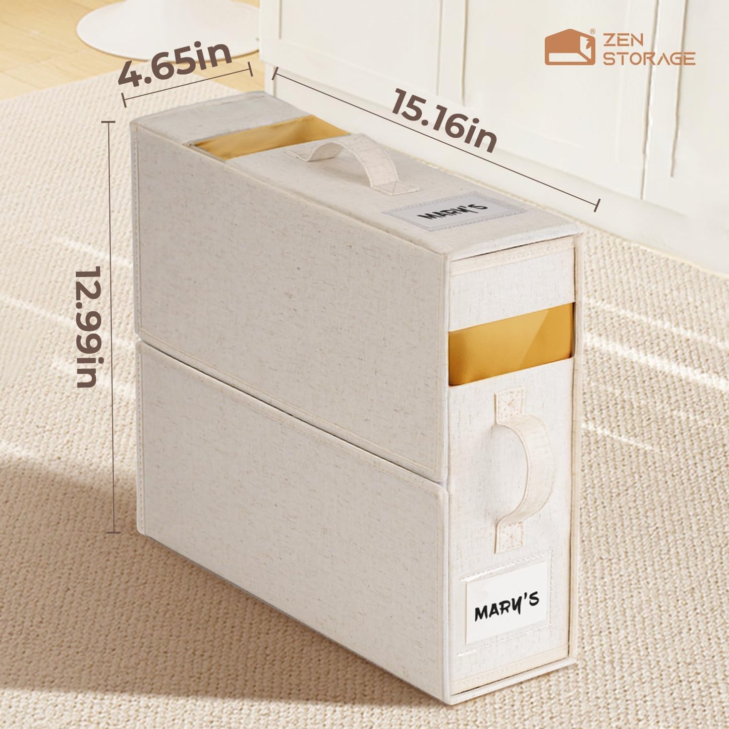 8Pack Linen Sheet Organizers for Linen Closet - King/Queen Size Bedding Storage Boxes with Clear Window | Foldable, Dustproof Sheet Storage Organizer for Blankets & Sheet Sets,Off-white