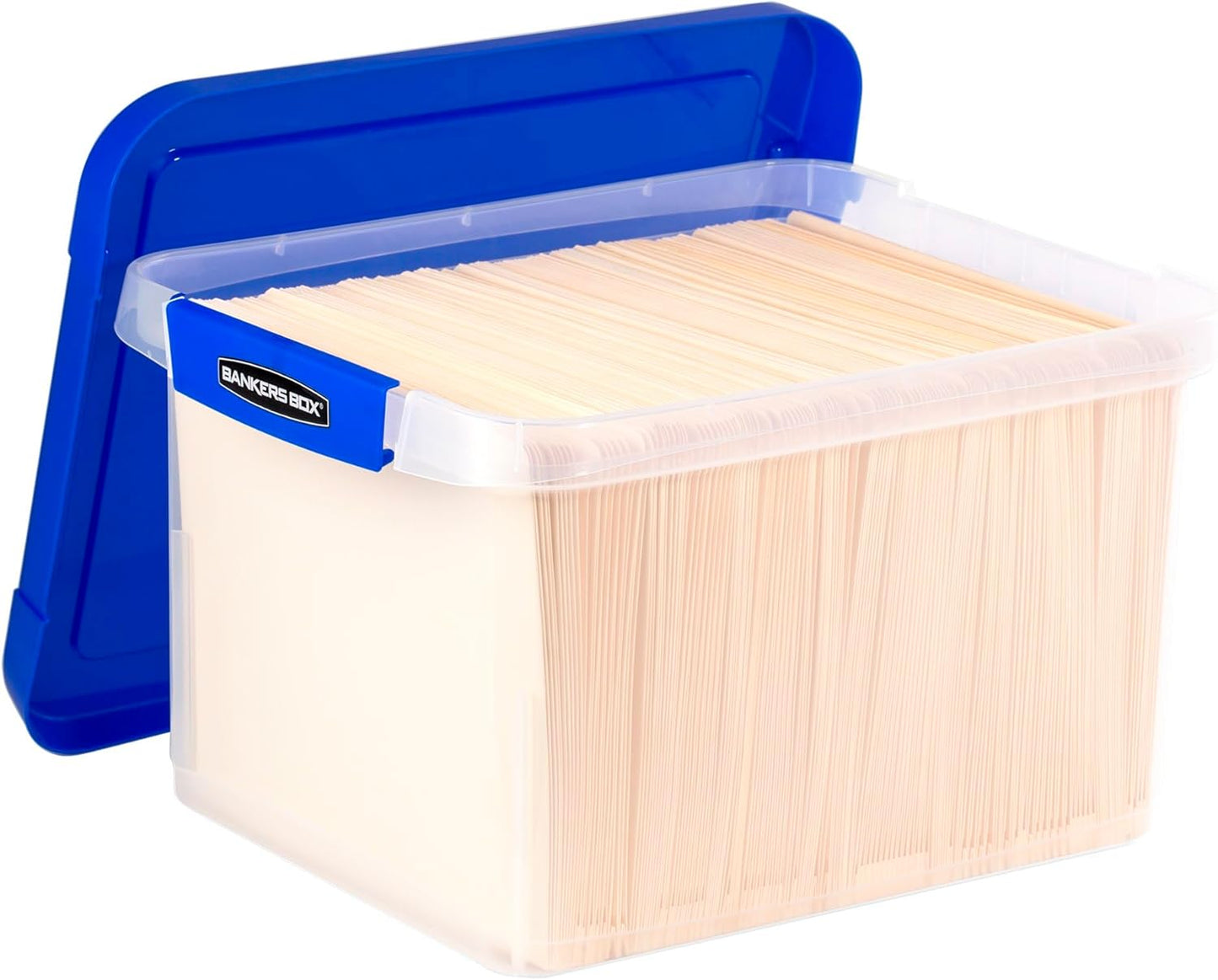 Bankers Box Heavy Duty Plastic File Box with Hanging Rails, Letter/Legal, 1 Pack (0086205)