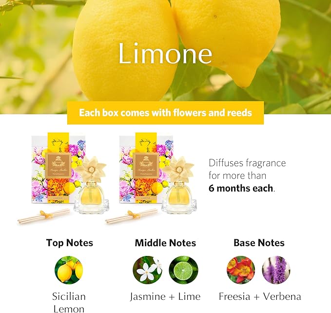 AGRARIA AirEssence & PetiteEssence Flower and Reed Diffuser Set, Luxury Home Fragrance Set, Scented Oil Reed Diffuser Gift for All Occasions