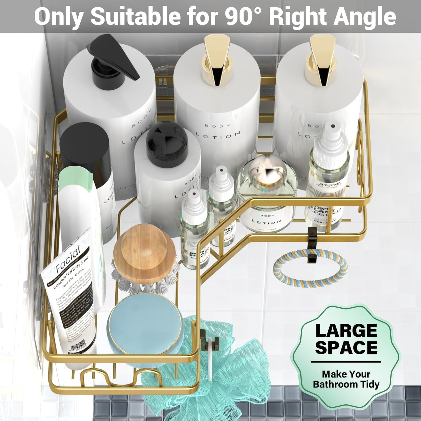 Corner Shower Caddy Bathroom Organizer: Adhesive Shower Rack Bathtub Shelves - 3Pack No Drilling Shower Shelf - Stainless Steel Organizer