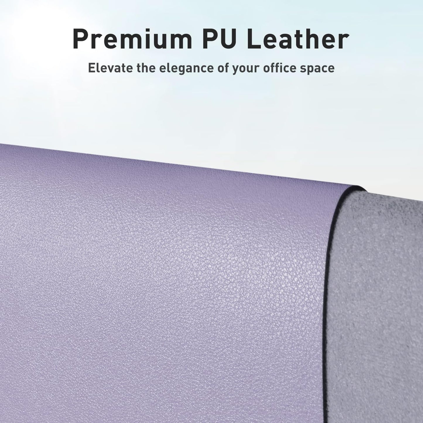 Aothia Faux Leather Desk Mat – Large Mouse Pad, Non-Slip PU Leather Blotter, Waterproof Writing Surface for Office and Home (Lavender, 47.2" x 23.6")