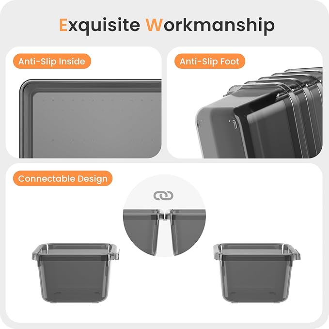 A-LuGei 【Military Grade】 Drawer Organizer, 【𝟱𝗦𝗶𝘇𝗲】 Clear Makeup organizer, 【Holds 177 Items】 Bathroom Organizers and Storage, Plastic Desk Organizer Divider, Organizer Bins for Office Vanity