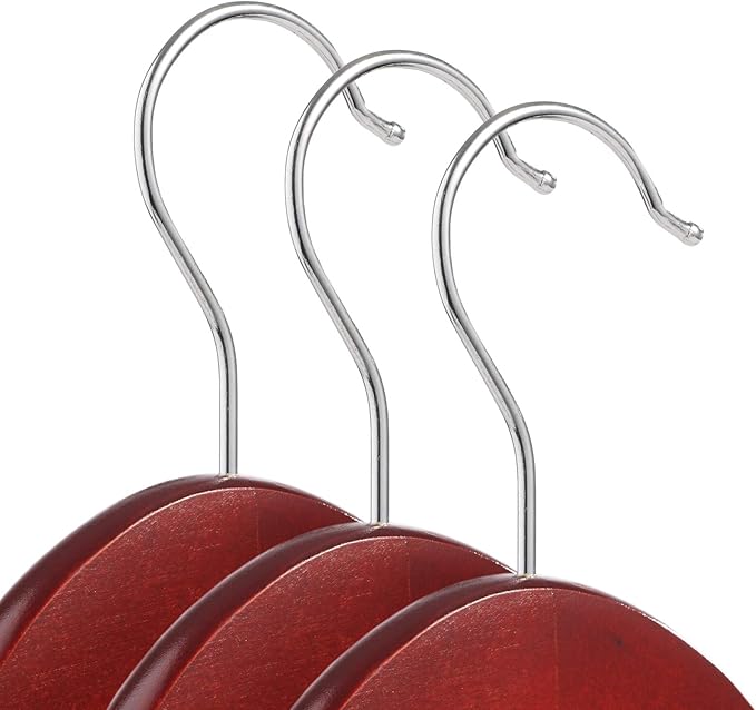 Casafield - 20 Cherry Wooden Suit Hangers - Premium Lotus Wood with Notches & Chrome Swivel Hook for Dress Clothes, Coats, Jackets, Pants, Shirts, Skirts