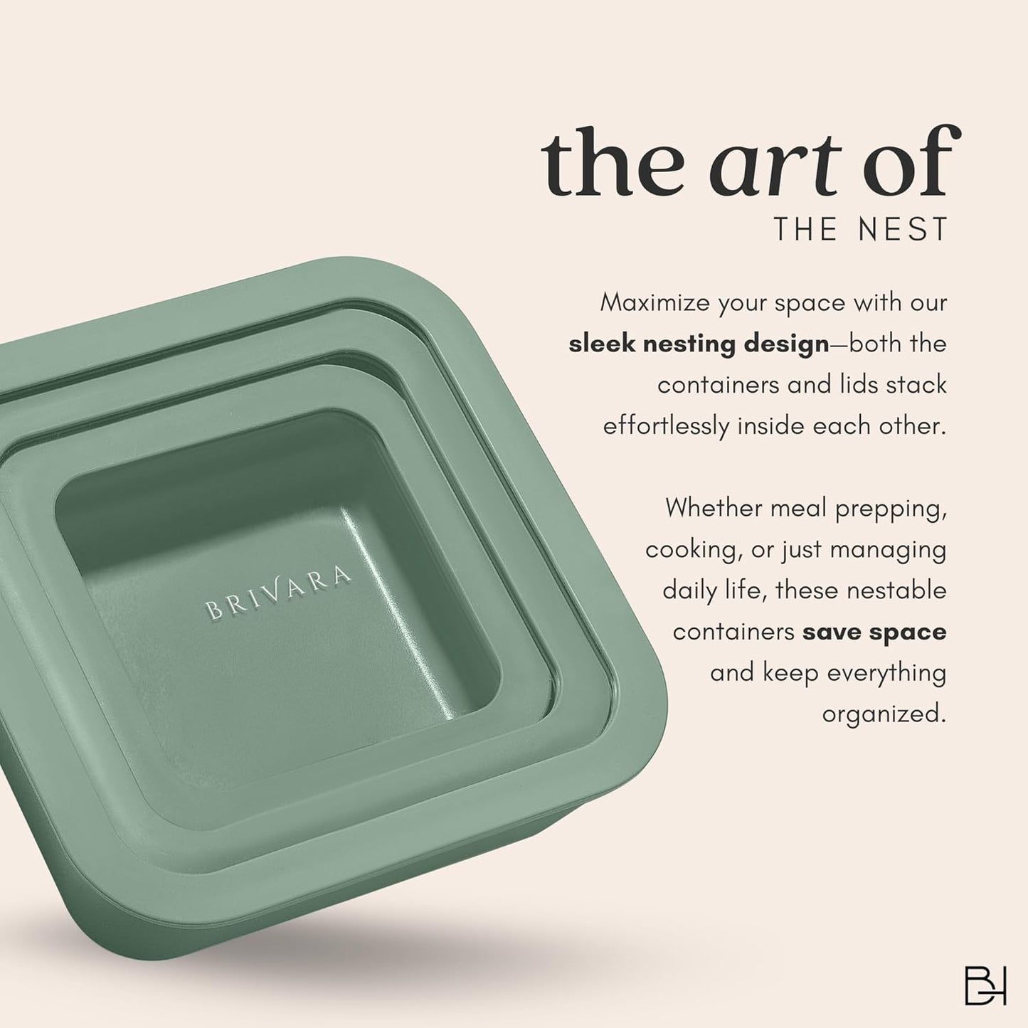 Ceramic Coated Glass Food Storage Container | No PTFE, PFOA, PFAS, and BPA | Reusable Non Toxic Meal Prep Container with Glass Lid | Easy To Store | 6 Cup Rectangle [Willow]