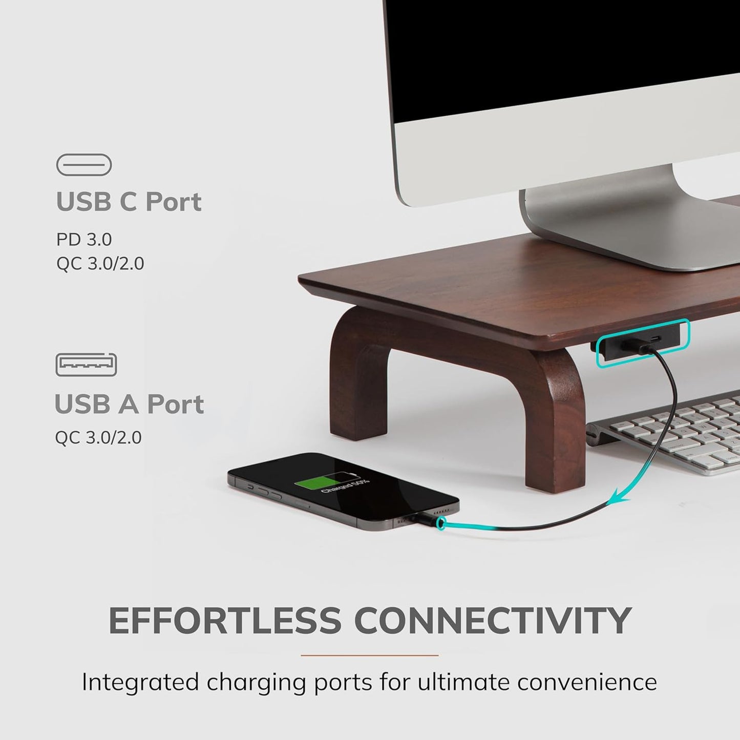 Anji Mountain Monitor Stand - Desktop Organizer & Laptop Riser, Ergonomic Monitor Riser, Space-Saving Monitor Stand for Desk, Durable Construction, Easy Assembly, Ideal for Home & Office,Black