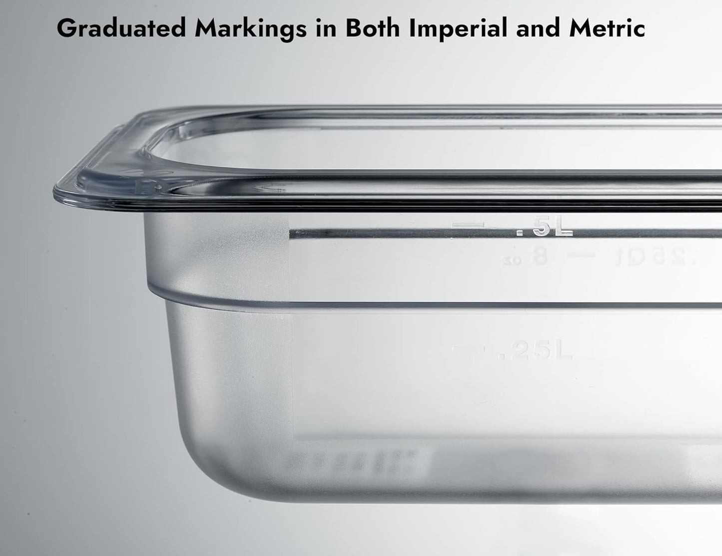 CURTA 6 Pack NSF Food Pans, 1/9 Size 2 1/2 Inch Deep, Commercial Polycarbonate Plastic Clear Freezer-Safe