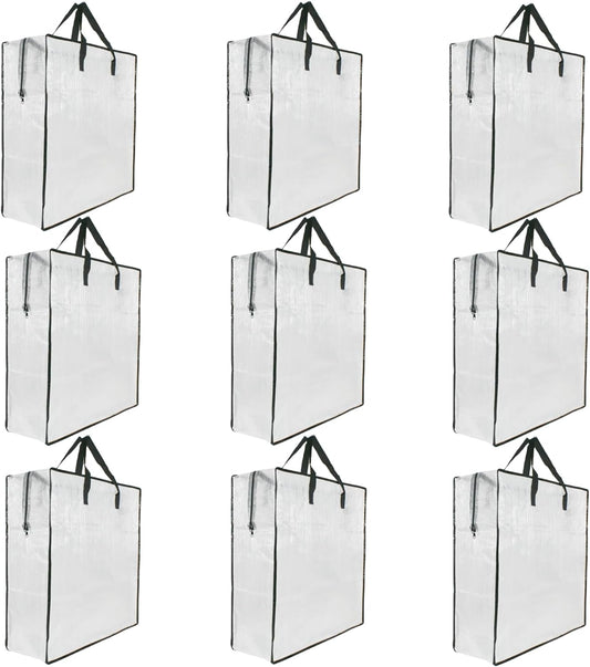 9 Pack Clear Storage Bags with Zipper and Handles, Blanket Bags For Closet Storage, Moving and Packing Supplies for College, Underbed Storage Organizer for Clothes Pillow Bedding Christmas Wreath